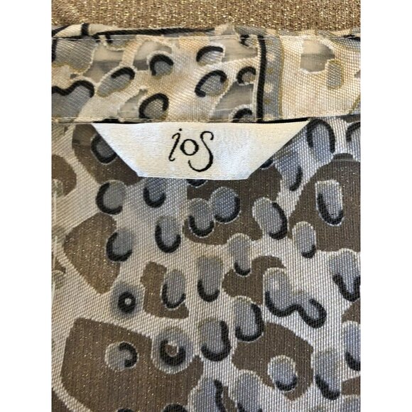 ios Women’s Size S Gold Animal Print Button Up Shirt With Gold Tank Set Sequins - Picture 9 of 9